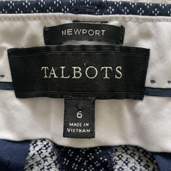 Talbots Women’s Newport Patterned Dress Pants Navy 6 - Picture 6 of 7